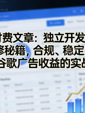 付费文章：独立开发海外邪修秘籍，合规、稳定、暴力提升谷歌广告收益的实战方法