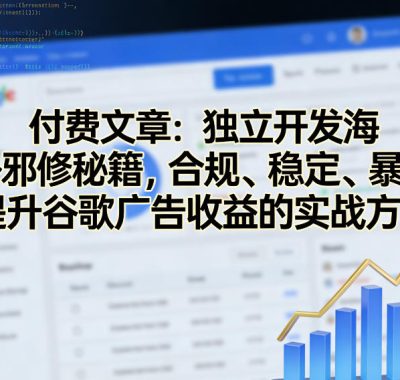 付费文章：独立开发海外邪修秘籍，合规、稳定、暴力提升谷歌广告收益的实战方法