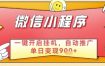 最新微信小程序一键开启挂G，自动推广单日变现9张+，实现睡后都在挣米【揭秘】