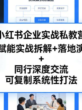 小红书企业实战私教营，AI赋能实战拆解+落地演练+同行深度交流，可复制系统性打法